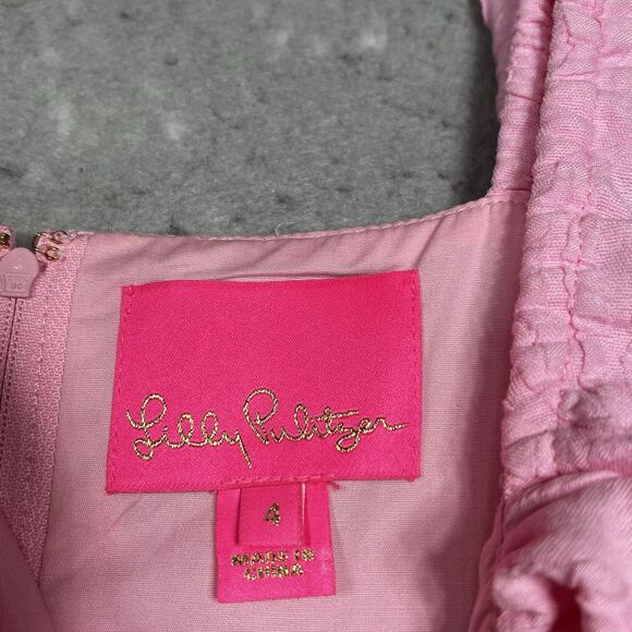 Lilly Pulitzer Zoya Ruffled Romper Womens Size 4 Pink Ruffle Sleeveless - Picture 12 of 15